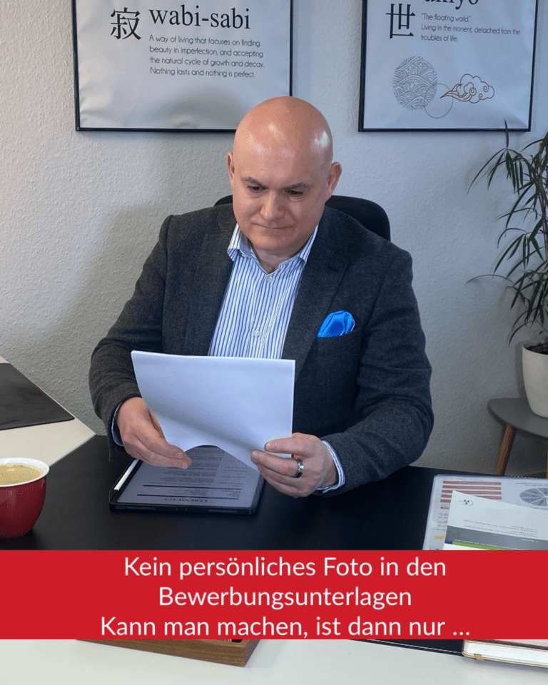 Bewerbungsunterlagen ohne Foto